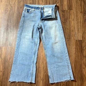 Zara Basic Z 1975 Denim Raw Edge Wide Leg Jean 6
